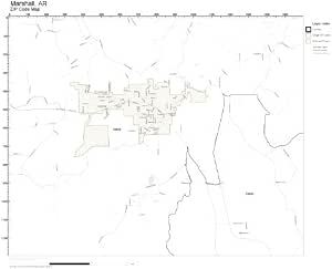 Amazon.com: ZIP Code Wall Map of Marshall, AR ZIP Code Map Laminated