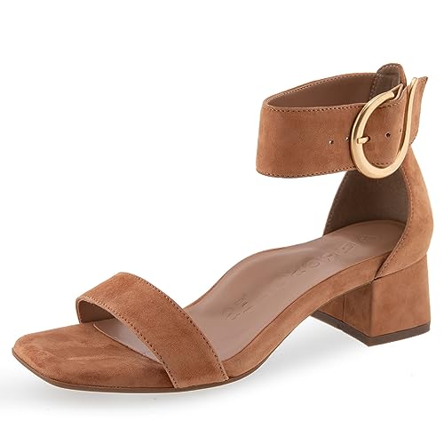 Aerosoles Women’s Eliza Heeled Sandal, Tan Suede, 9