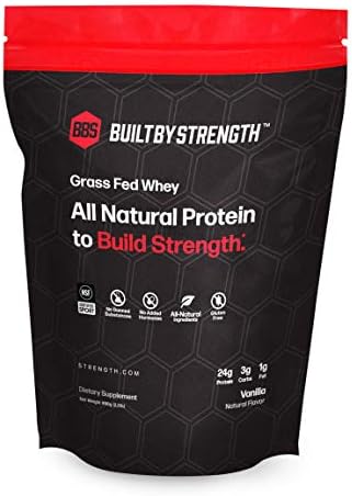Grass-Fed Whey Protein Powder, Muscle Builder, Muscle Recovery Powder, Workout Supplement, Natural Vanilla Flavor, 25 Servings, 2 lb Bottle – BuiltByStrength