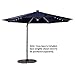 FLAME&SHADE 10' Solar Cantilever Umbrella, Outdoor Offset Hanging Umbrella, LED lights, Cross Base, 360° Rotation, Infinite Tilting, Navy Blue