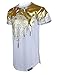 Screenshotbrand Mens Hipster Hip-Hop Premiun Tees - Stylish Longline Latest Fashion Print T-Shirts Gold Foil MD - White - Small