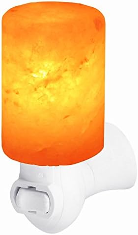 ANENG Mini Himalayan Salt Lamp with 2 Bulbs 7W &amp; 15W,100% Hand Carved Natural Rock with Unique Orange Amber Glow,Air Purifier Healing Mineral Salt Crystal Night Light Wall light( Cylinder Shape )