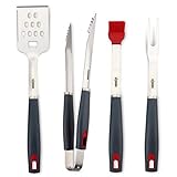 XI-HOME Heavy Duty Stainless Steel BBQ Tools, Barbecue Grilling Utensils Set, 4-Piece BBQ Tool Kit
