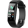 HETP Fitnessarmband met hartslagmeter, fitnesstracker, horloge, waterdicht conform IP67, bloeddrukmeter, stappenteller…