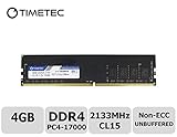 Timetec Hynix IC 4GB DDR4 2133MHz PC4-17000 Non ECC Unbuffered 1.2V CL15 1R8 Single Rank 288 Pin UDIMM Desktop PC Computer Memory Ram Module Upgrade (4GB)