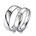 ROWAG Black 5MM Men Heart Shape Titanium Stainless Steel Couple Wedding Bands for Him and Her Pink 4MM Women Promise Engagement Rings