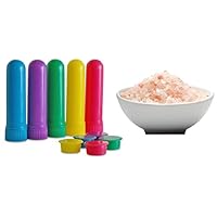 Nasal Inhaler Tubes (5) Filled with Himalayan Pink Salt, Treat Breathing Problems Naturally