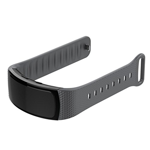 Lisin Soft Silicone Replacement Band Sport Strap For Samsung Gear Fit2 Pro Fitness (Gray) - Thumbnail 4