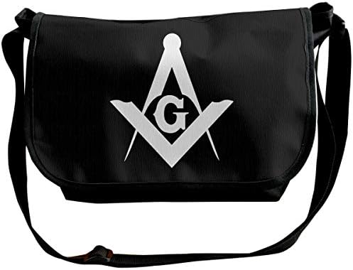 HHFASN Freemason Logo Square and Compass Shoulder Crossbody Bag for Men Women Messenger Bag Fashion Satchel Bag for Shopping, Student Study, Business