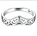BORUO 925 Sterling Silver Ring Filigree Thumb Chevron High Polish Comfort Fit Band Ring Size 9
