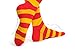LissKiss Red & Orange Warm Winter Cotton - Orange Striped Opaque Over The Knee Socks