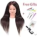 Cosmetology Mannequin Head with Human Hair Hairdressing Training Head with 26Inch Real Hair Manikin Head Doll Head with Clamp (4#)