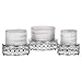 Amalfi Decor Cake Stand Plateau Riser Set of 3 Pack, Dessert Cupcake Pastry Candy Display Plate for Wedding Event Birthday Party, Round Metal Pedestal Holder with Crystal Gems, Silver