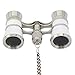 OPO Opera Theater Horse Racing Glasses Binocular Telescope Chain Necklace (White with Silver Trim) 3X25