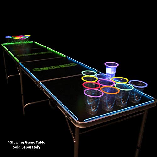 GLOWPONG All Mixed Up GlowinTheDark Beer Pong Game Set for Indoor