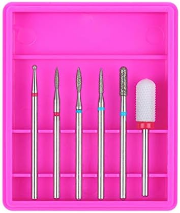 LIANGchueng Notable Nail Drill Bits Cuticle Cleaner Dust Brush Ceramic Rotary Polishing Tool Set(None EH03)