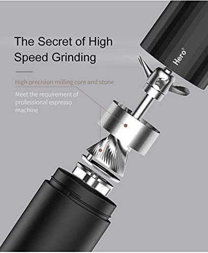 HERO Manuelle Kaffeemühle, Multi-Mahlgrad für French Press Chemex Moka Pot Hand Drip Pour Over Aeropress, Rostfreier… – Bild 4
