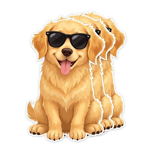 Black Glasses Dog Golden Retriever Sticker