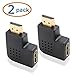WOVTE HDMI Right Angle Port Saver Adapter Male to Female 90 Degree Vertical Flat Left Pack of 2