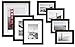Frametory, Gallery Wall Frame Collection,Set of 7,Black Photo Frame with Ivory Color Mat & Real Glass