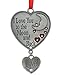 BANBERRY DESIGNS I Love You to The Moon and Back - Heart Ornament with Love Charm - Hanging Love Heart for Her