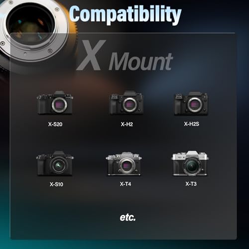 SIRUI Night Walker 75mm T1.2 S35 Cine Lens, Manual Lens Fixed Focal Lens, Compact and Lightweight, Vlogging, Portrait, for X Mount, X-T3, X-T5, X-T20, X-T30II, X-S10, X-S20, Black