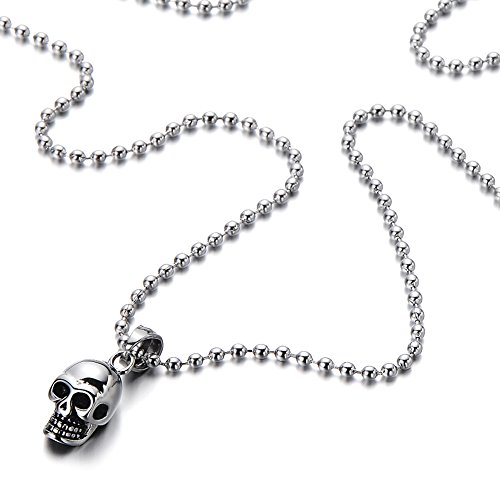 Tiny skull pendant necklace for men and women stainless…