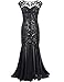 kayamiya Women's 1920s Evening Dress Formal Beaded Sequin Maxi Long Flapper Prom Ball Gown
