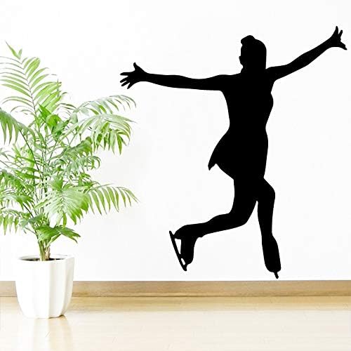 Slender Woman Skating Pattern Wall Sticker for Girls Bedroom Decoration Accessories Vinyl Self Adhesive Waterproof Art Mural 58 * 64cm