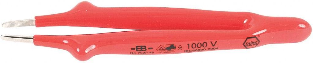 Wiha Tools, 75215, Insulated Tweezers, Straight Blunt, 6 in