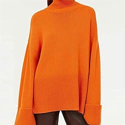 Women's Oversized Turtleneck Sweater Long Sleeve