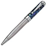 Xezo Platinum Plated Ballpoint Pen, Natural Sea Shell, Sterling Silver (Maestro Sea Shell BP)