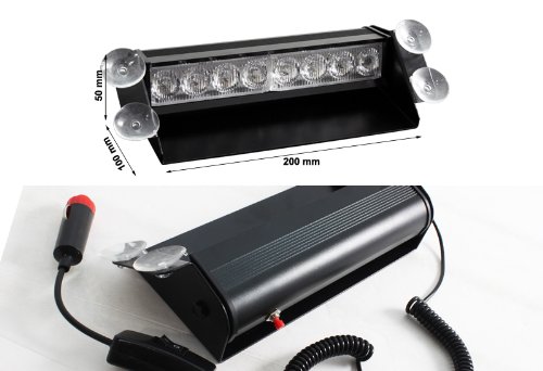 Red & White Generation 3 LED Law Enforcement Use Strobe Lights For Interior Roof / Dash / Windshield
