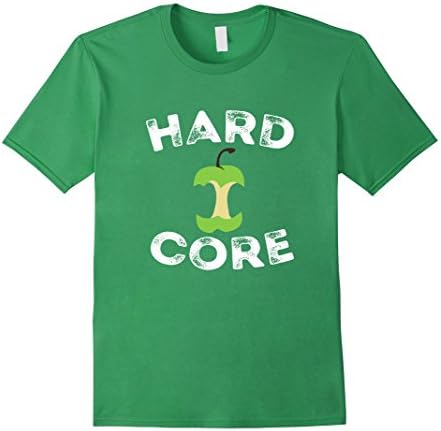 Men's Hardcore Apple Core T-Shirt - Funny Fruit Pun Vegan Cool Tee 2XL Grass