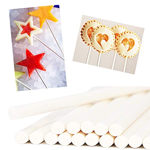 300 Count White 4 Inch Lollipop Sticks,Sucker Stick for Cake Pops,Cookies,Candy,Chocolate,Party