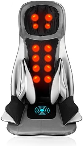 GESS 12-Motor 3 Intensity Back Massager Vibration Massage Seat Cushion with Heat for Back Hips and Thighs at Car Home Office 8 Massage Modes