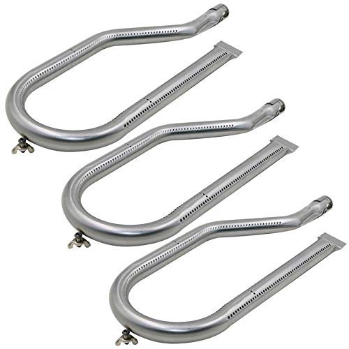 Photo 1 of Hisencn Stainless Steel Gas Grill Burner Replacement, BBQ Tube Pipe Burner Parts for Costco Kirkland 720-0011, 720-0108, 720-0021, Nexgrill, Virco Classic Models, 16 1/2 inch x 6 1/8 inch,Set of 3