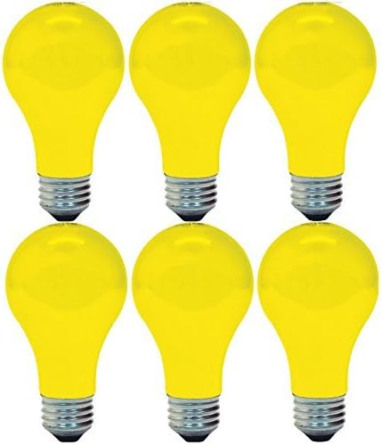 GE Lighting GE 97495 Bug Lite A19 Bulb, 60-Watt, 6-Pack, 6 Count (Pack of 1)