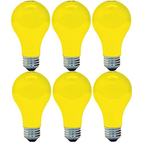 GE Lighting GE 97495 Bug Lite A19 Bulb, 60-Watt, 6-Pack, 6 Count (Pack of 1)