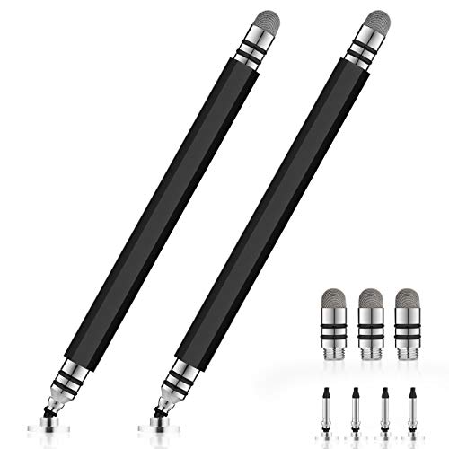 Stylus Pen, UROPHYLLA Precision Fine Point Stylus Touchscreen Pen, Capacitive Stylus Pens for iPad, iPhone, Tablet, Laptops, Android and Other Touch Screens with 4 Discs and 3 Fiber Tips (Black/Black) - Thumbnail 7