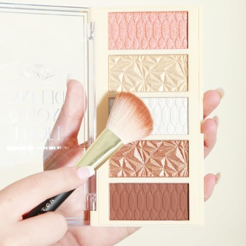 Paris Hilton Define Your Light Face Palette – Highlighter, Blush, Bronzer & Waterproof Contour – All-In-One Sculpting Kit with Makeup Brush – Glowing & Radiant Finish – Suitable for All Skin Type –1pc