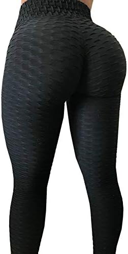 chimikeey Womens Butt Lifting High Waisted Ruched Tummy Control Stretch Workout Yoga Leggings