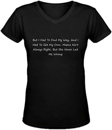 Qirong August Alsina Mama Lyrics V Neck T Shirt for Womens Black