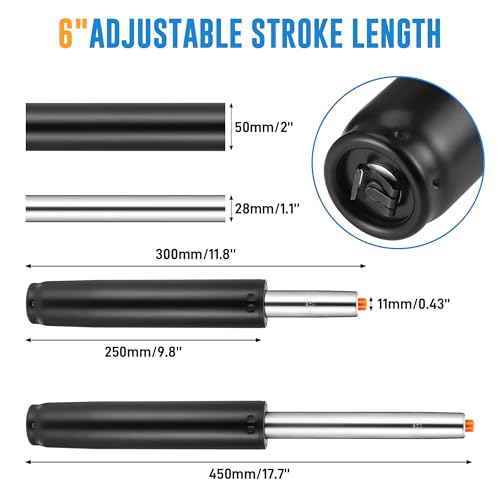 Replacement Gas Struts for Office Chair Office Chair 450kg Load Capacity Class 4 Piston Gas Pressure Spring 1000LBS Adjustable Gas Spring for Chair (30-45cm)