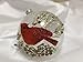 Red Cardinal, Branches and Berries Glass Ball Christmas Tree Ornament, 5 Inches