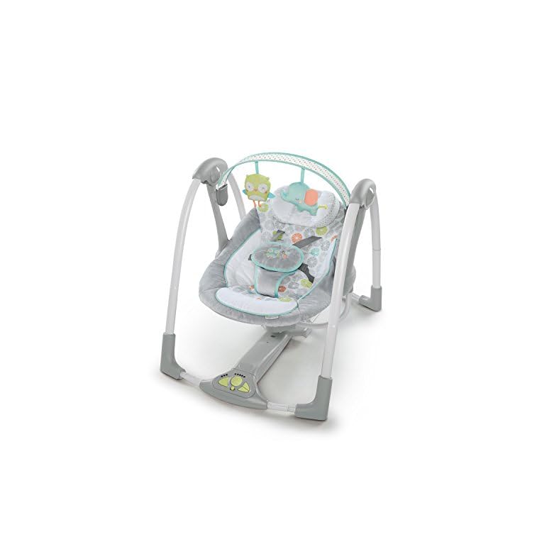 Ingenuity 5-Speed Portable Baby Swing with Music, Nature Sounds & Battery-Saving Technology – Hugs & Hoots, Swing ‘n Go… Ingenuity 5-Speed Portable Baby Swing with Music, Nature Sounds & Battery-Saving Technology – Hugs & Hoots, Swing ‘n Go…
