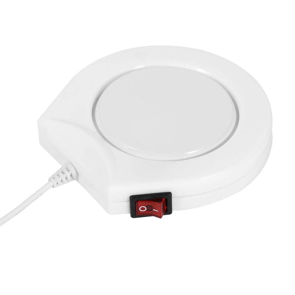 ABS Ceramic Electronic Component Cup Coffee Heater Pad Mug Warmer for Home Office (White)