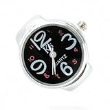 Youyoupifa Arabic Numbers Quartz Alloy Finger Ring Watch (Black)