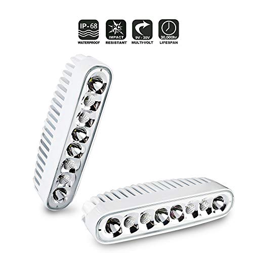 TURBRO 2 Pack 7'' 9-32V 40W OSRAM Combo LED Work Light Off-Road Light Bar Spreader Light Deck/Marine Lights for Boat (White)