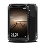 Huawei Mate 9 case,Feitenn Extreme Hybrid Armor case Alloy Aluminum Metal Bumper Gorilla Glass Soft Rubber Military Heavy Duty Shockproof Hard Water resistant Case For Huawei Mate 9 (Black)